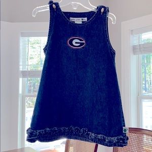Go Dawgs! UGA Toddler Denim Dress. 4t